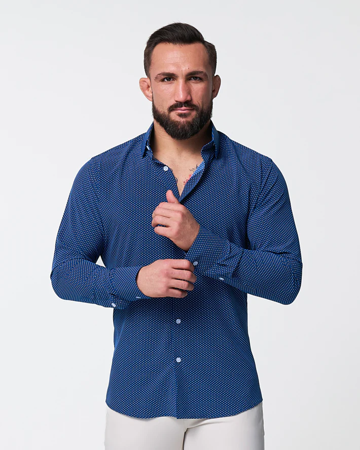 "The Boylston" Navy with White Polka Dots - Classic Fit - Image 6