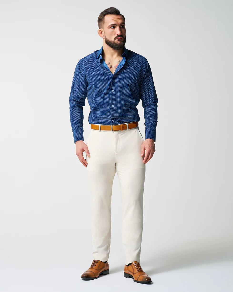 "The Boylston" Navy with White Polka Dots - Classic Fit - Image 7