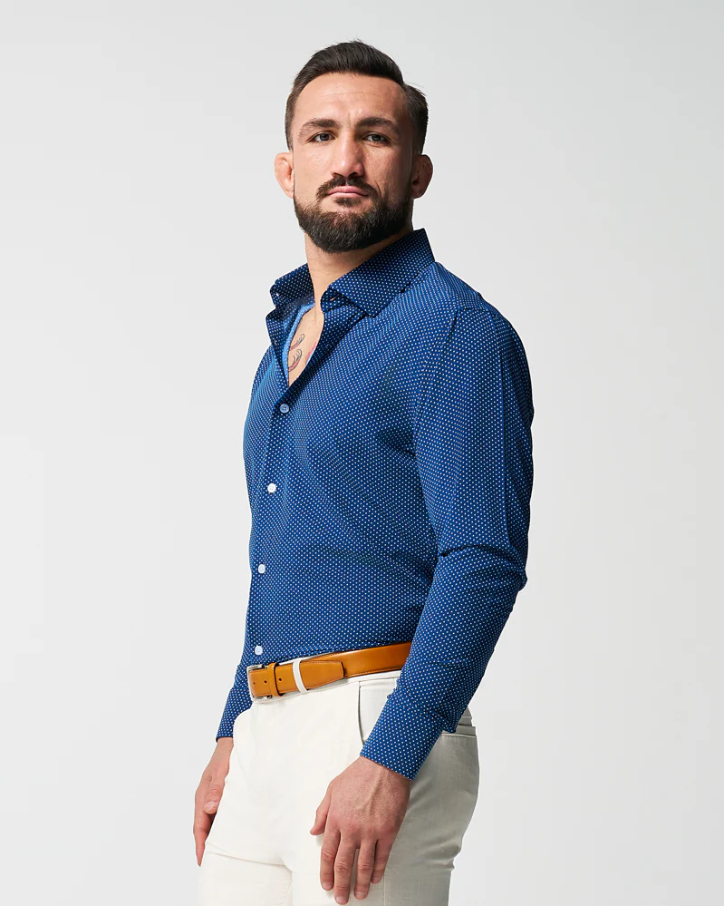 "The Boylston" Navy with White Polka Dots - Classic Fit - Image 8