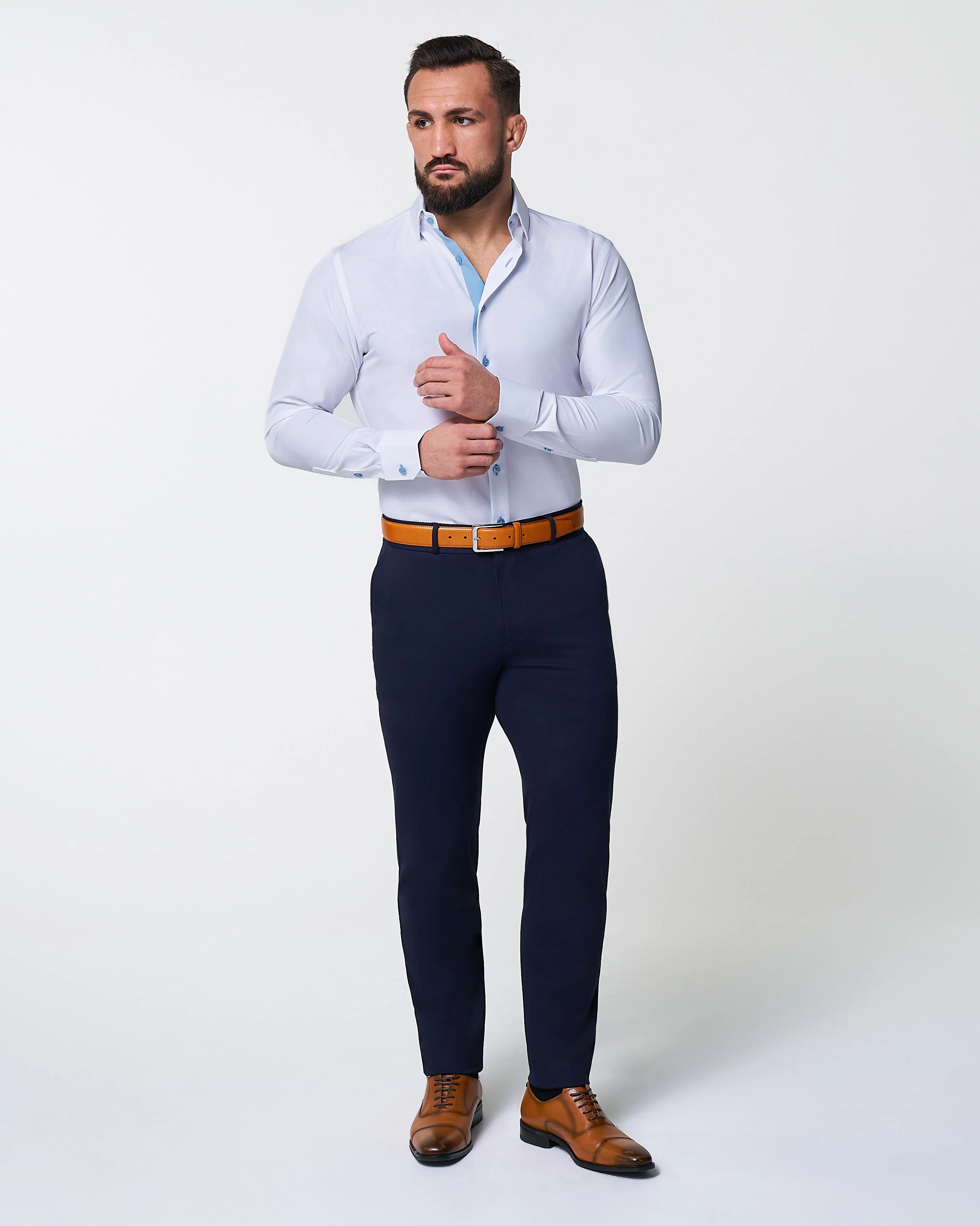 "The Briggs" Solid White with Light Blue Accents - Image 3