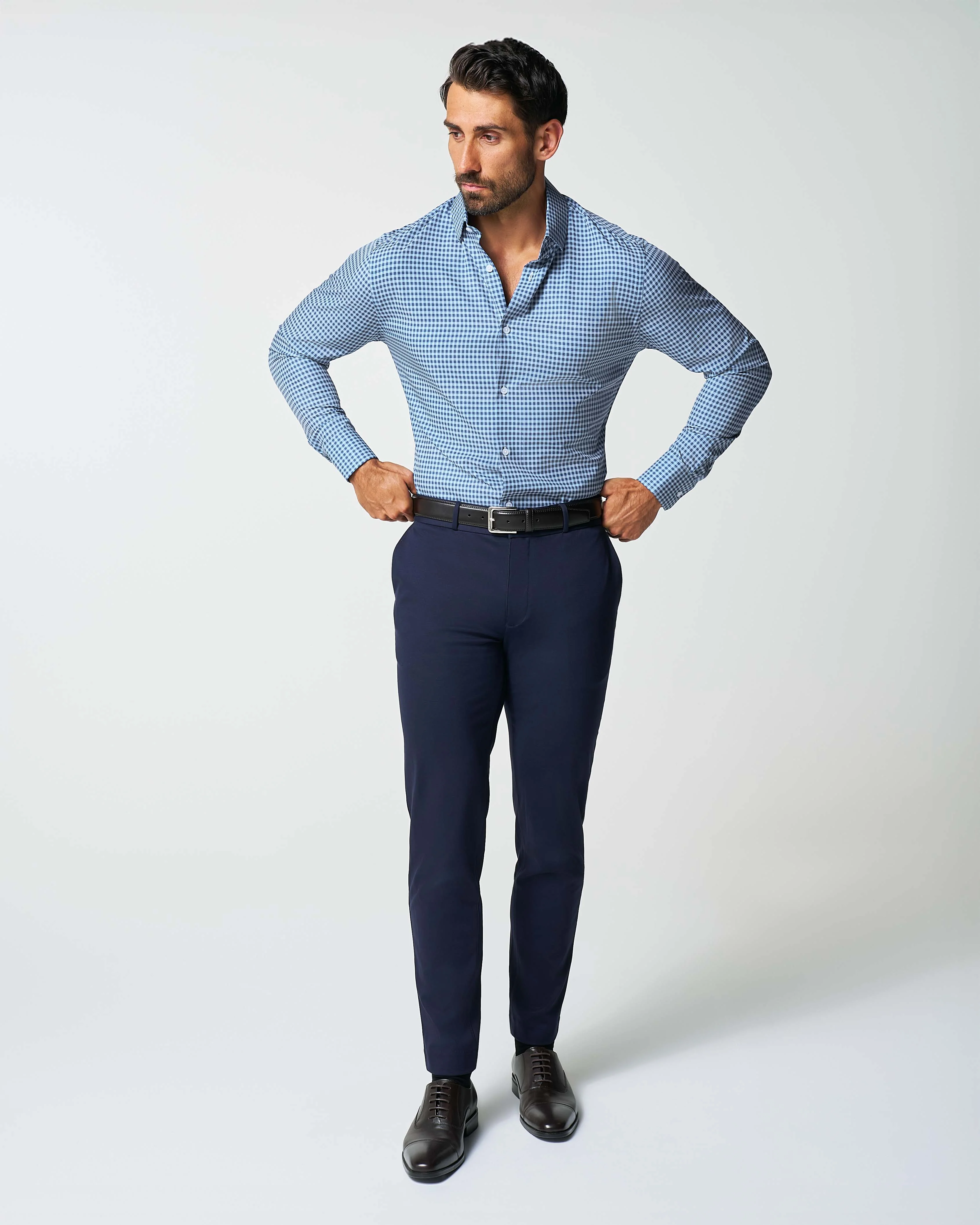 "The Brooklyn" Navy & Light Blue Gingham - Image 3