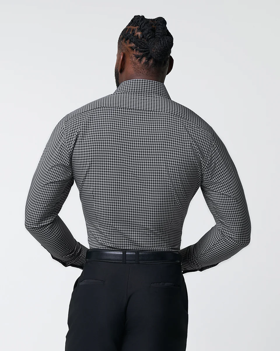 "The Bryson" Dark Grey and Black Gingham - Image 4