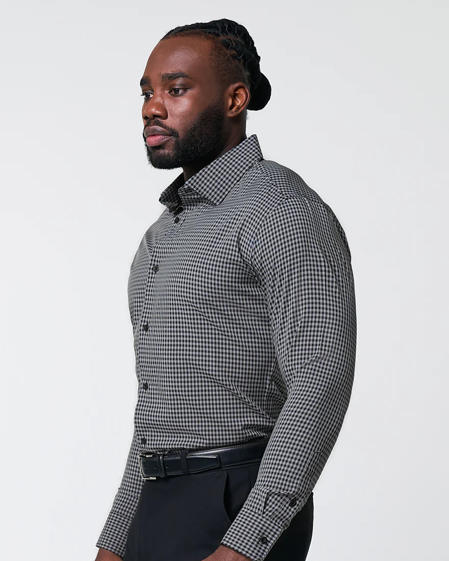 "The Bryson" Dark Grey and Black Gingham - Image 5
