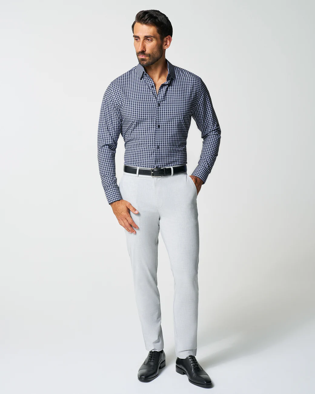 "The Callahan" Blue and White Mini Plaid - Classic Fit - Image 5