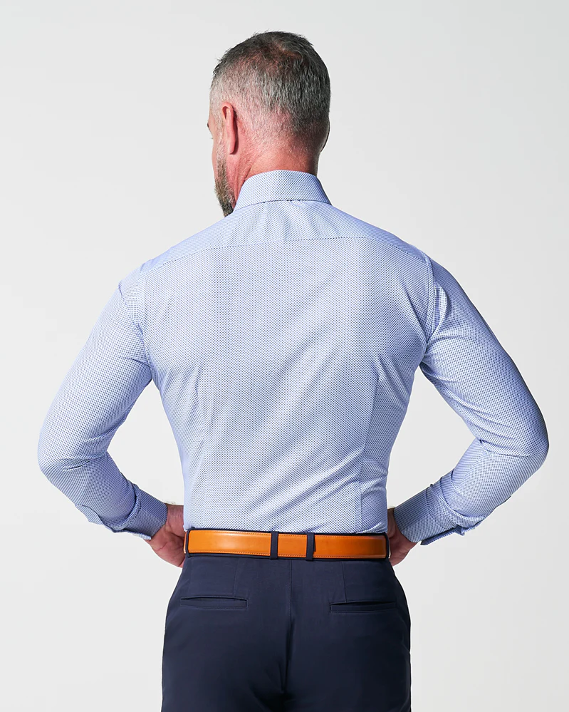 "The Charles" Navy Diamond Dress Shirt - Image 7