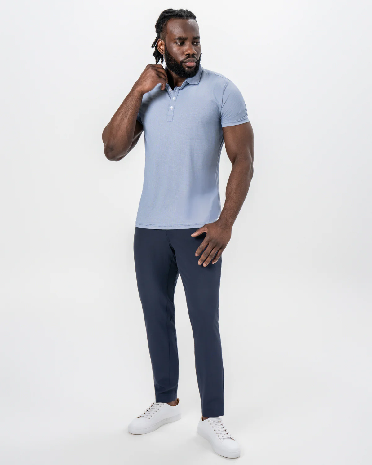 "The Crosby" Navy & White Mini Geo Pattern - Image 3