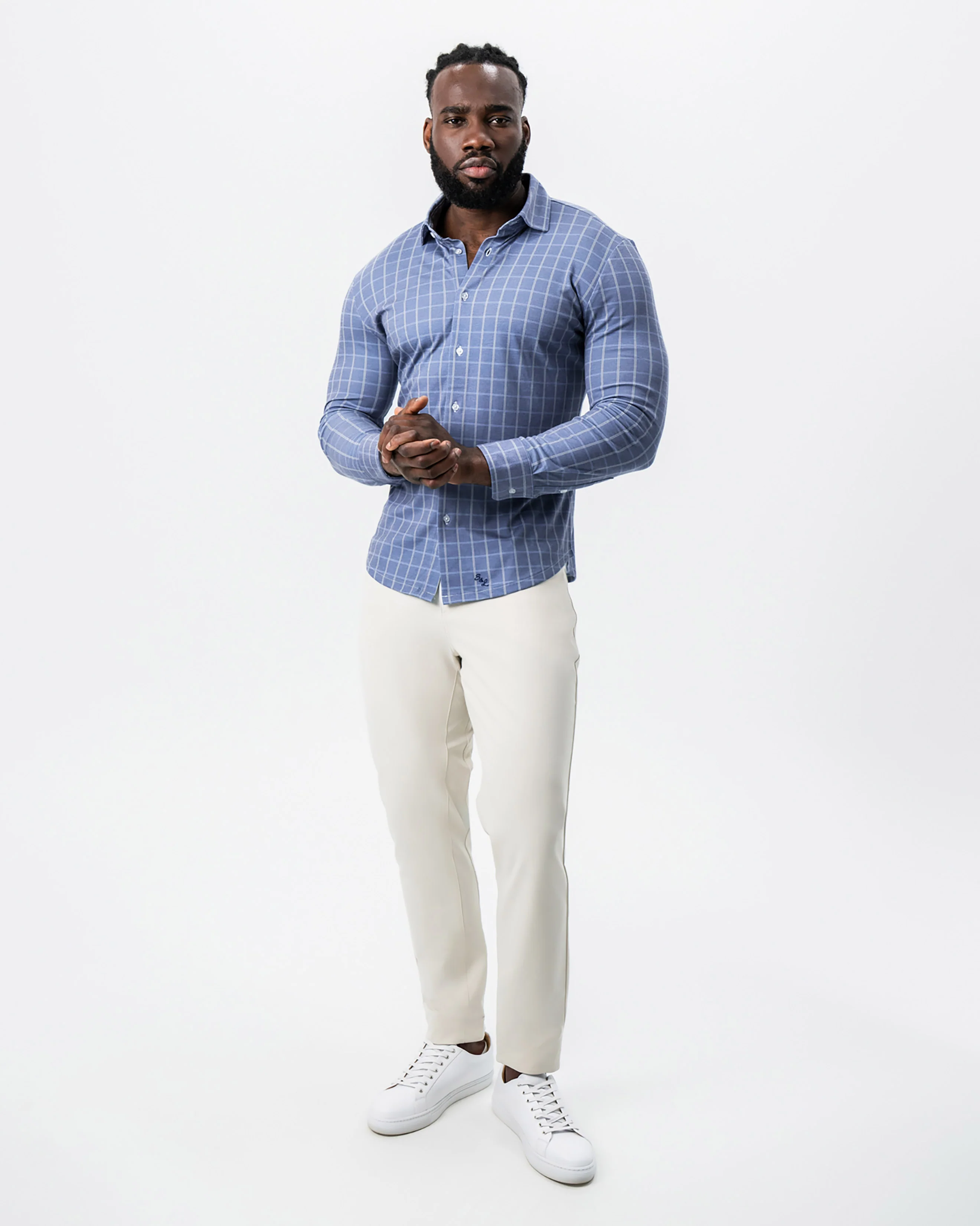 "The Davy" Navy, Light Blue, and Cream Button Down - Image 2