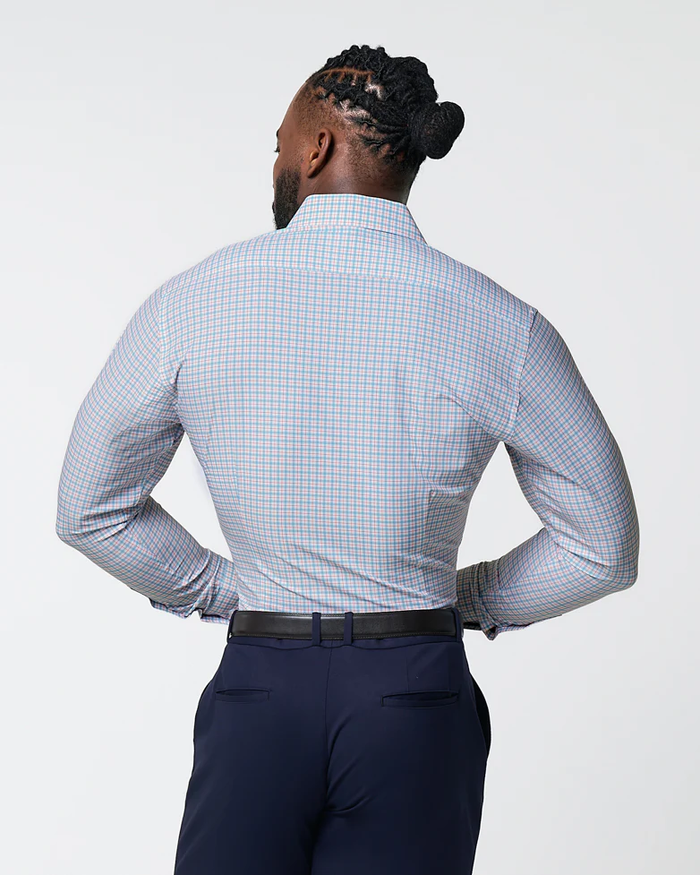 "The Dimitri" Blue Plaid With Orange Windowpane - Image 4