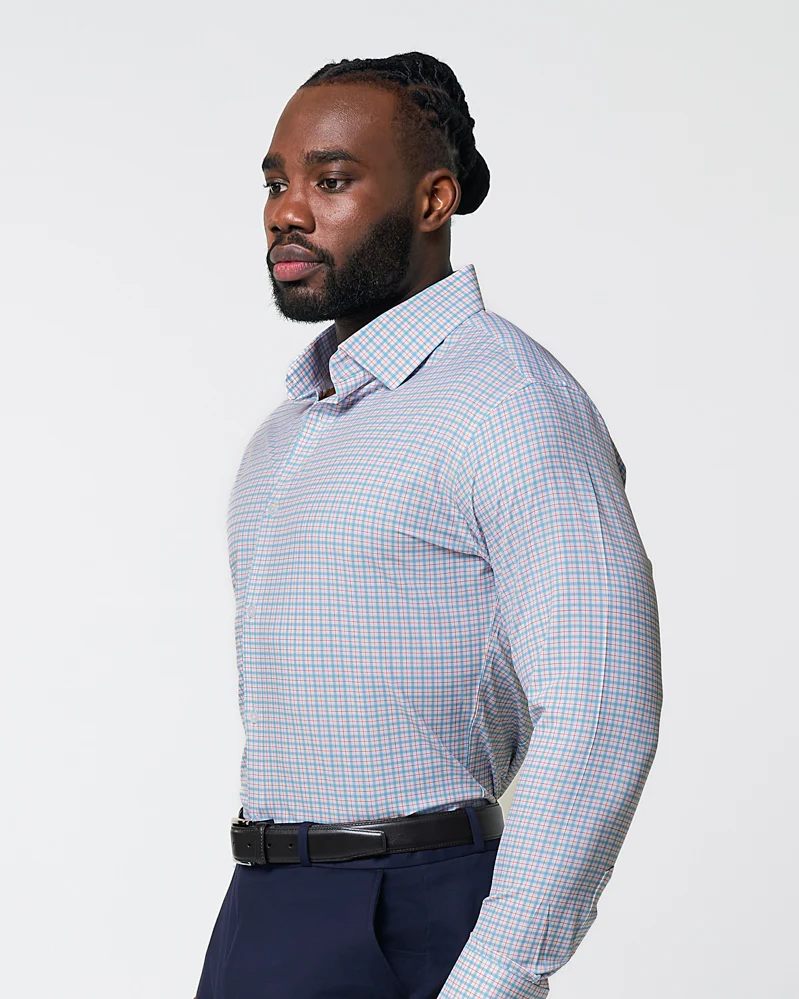 "The Dimitri" Blue Plaid With Orange Windowpane - Image 5