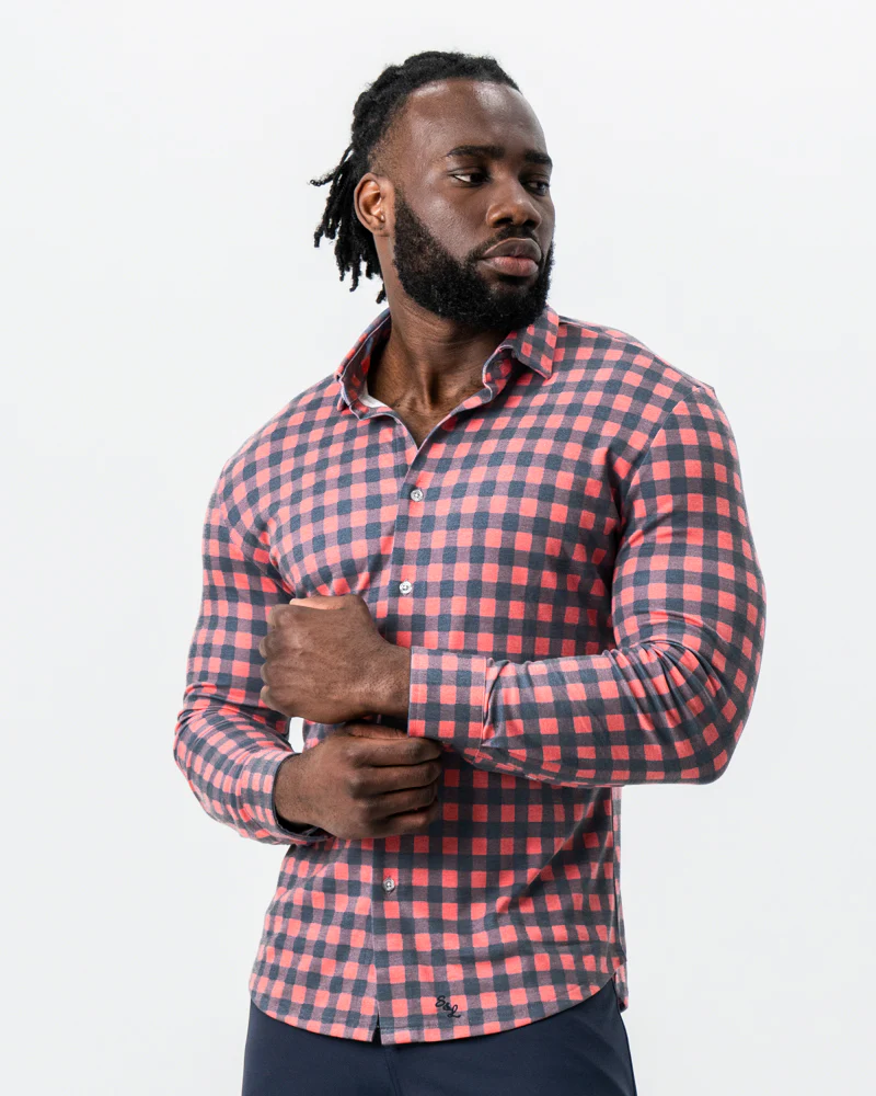 "The Filson" Red & Navy Big Check Button Down - Image 4