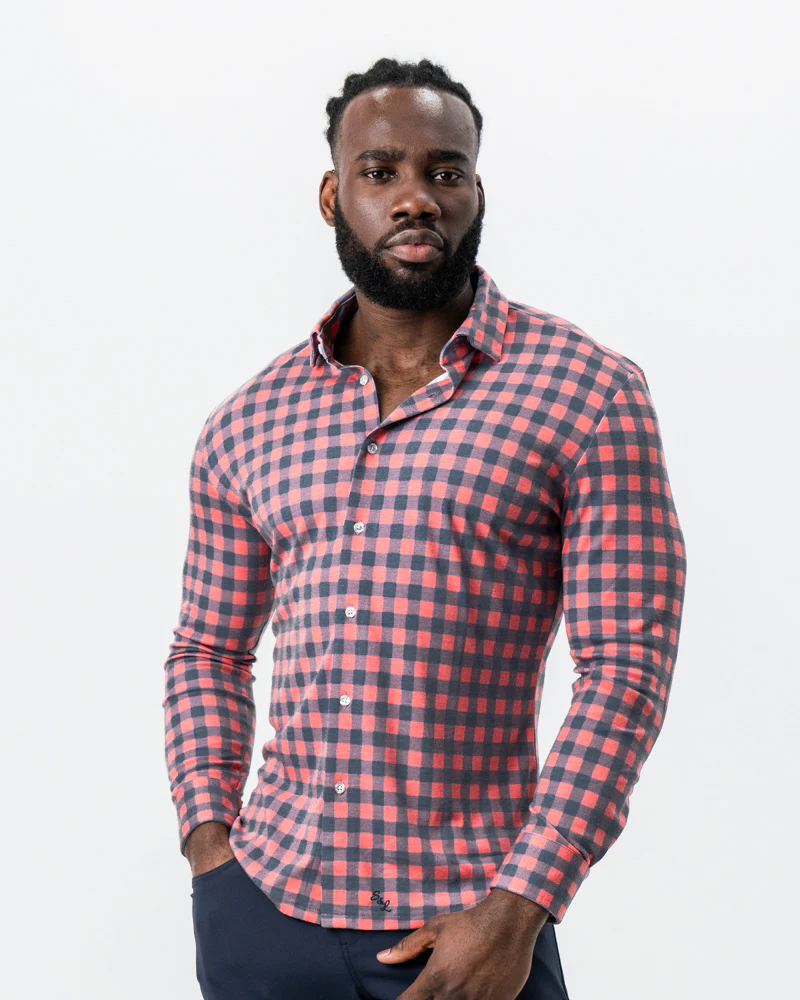 "The Filson" Red & Navy Big Check Button Down - Image 5