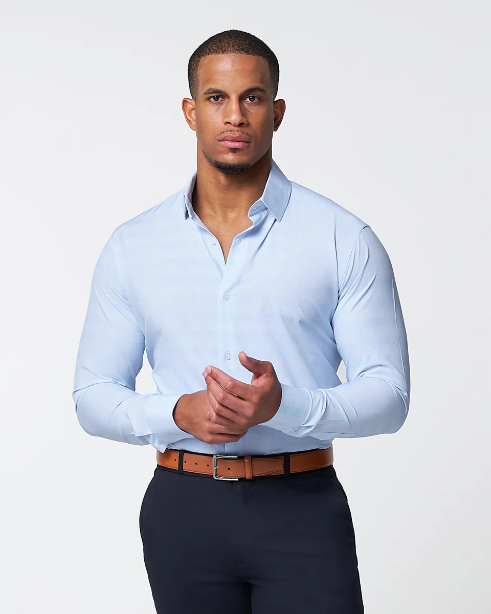 "The Flynn" Light Blue & White Plaid