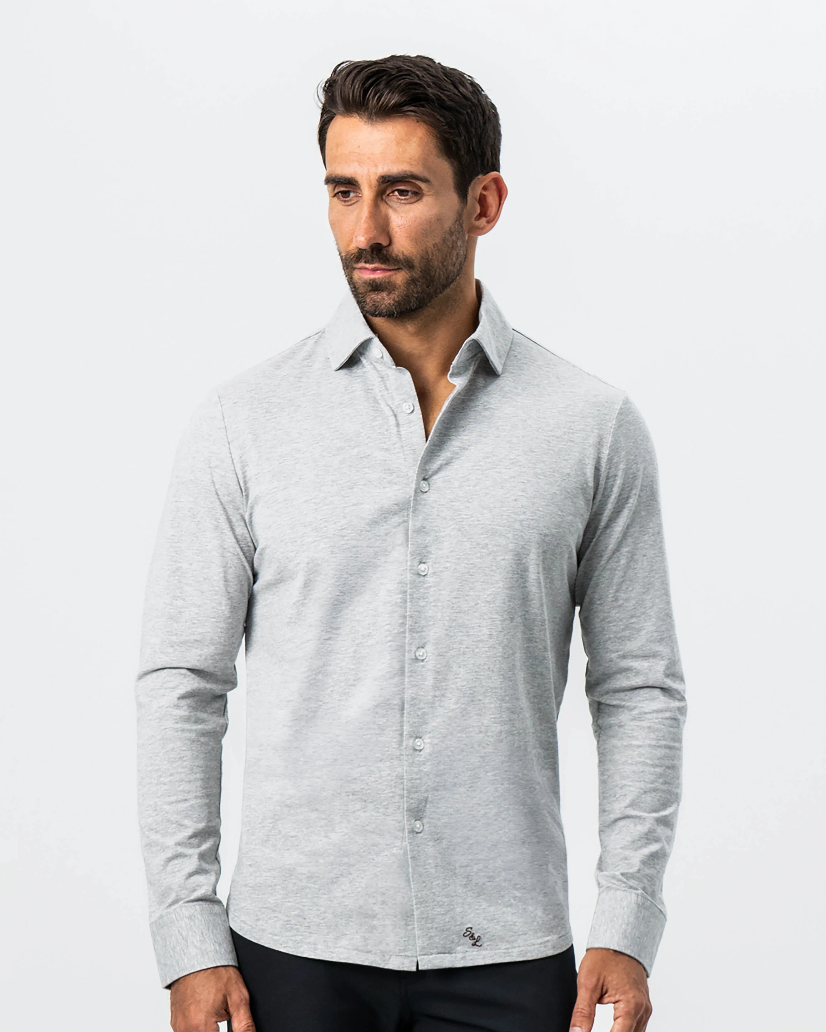 "The Fowler" Grey Button Down - Image 5