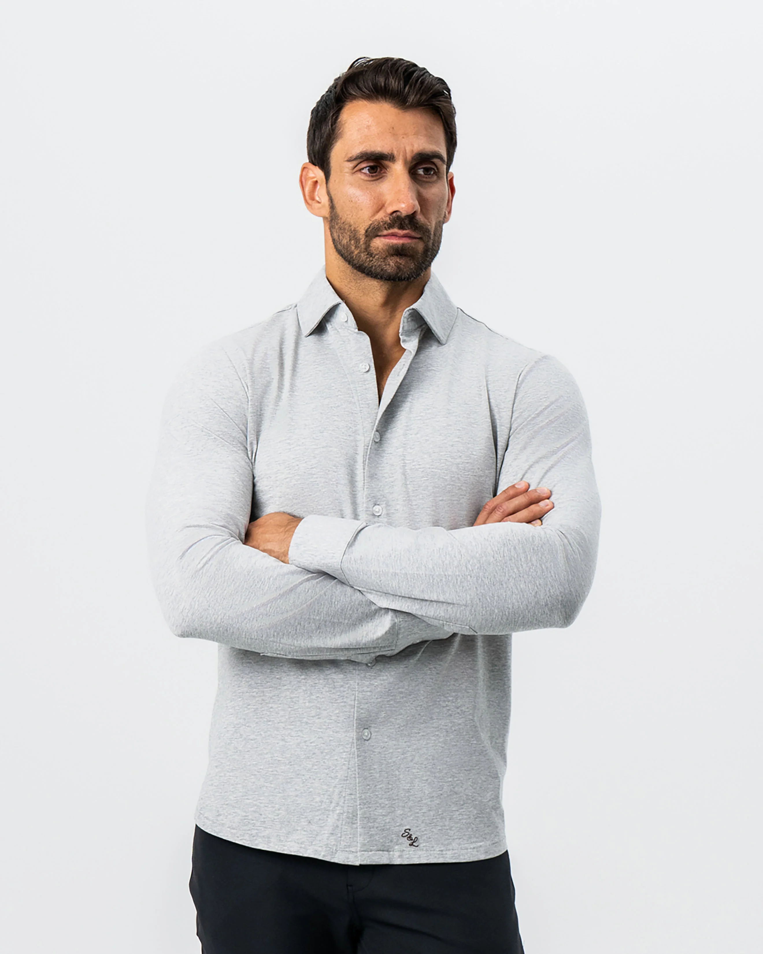 "The Fowler" Grey Button Down - Image 6