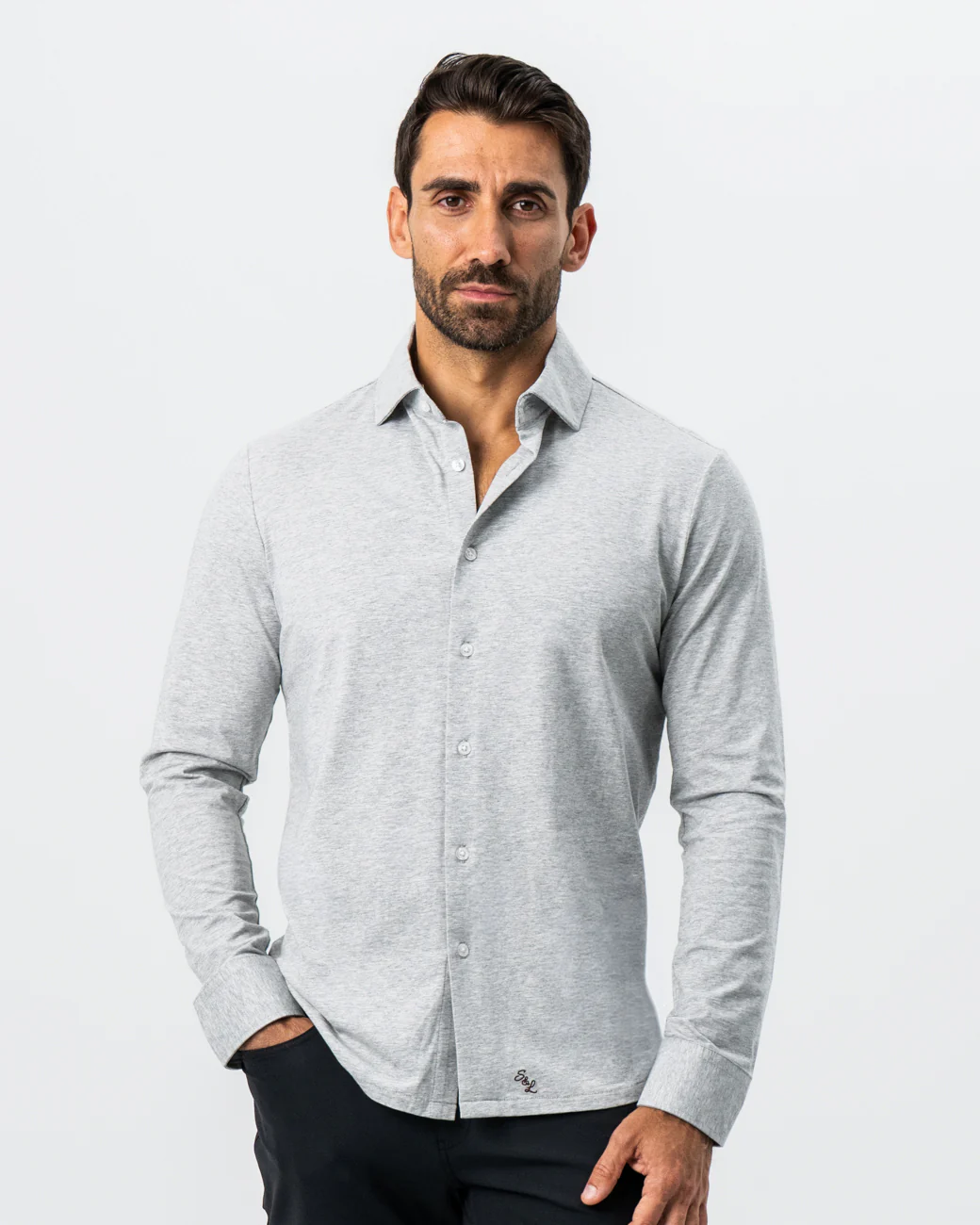 "The Fowler" Grey Button Down - Image 8