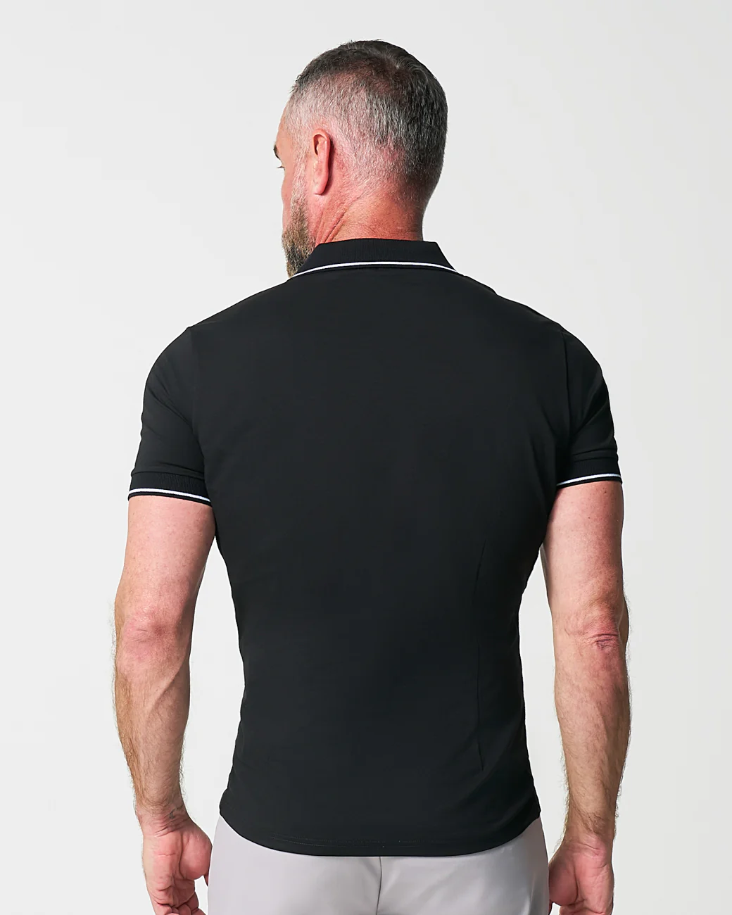 "The Gage" Black with White Tipped Polo - Image 4