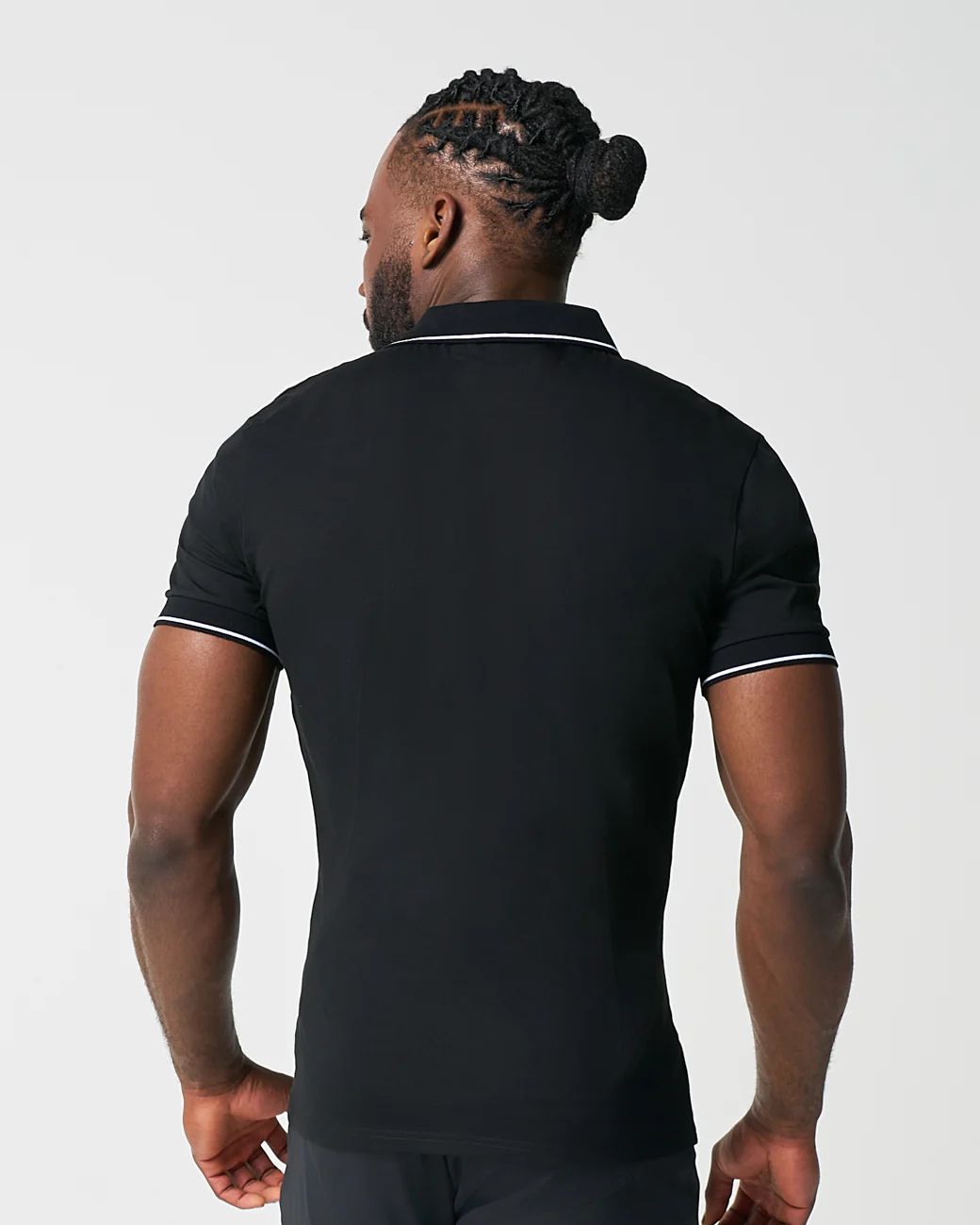 "The Gage" Black with White Tipped Polo - Image 6