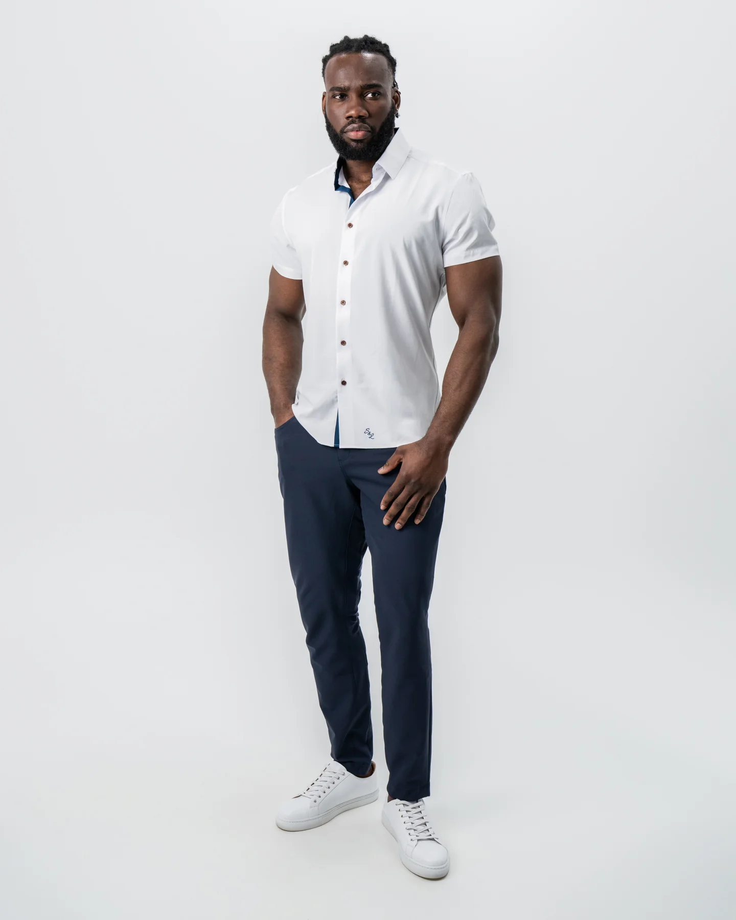 "The Hampton" White with Navy Accents - Image 3