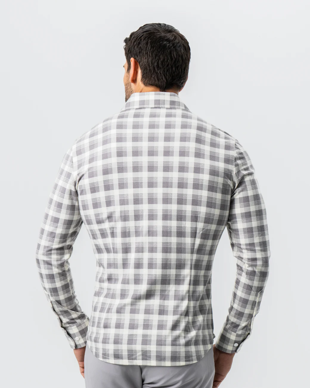 "The Holden" Grey Plaid Button Down - Image 4
