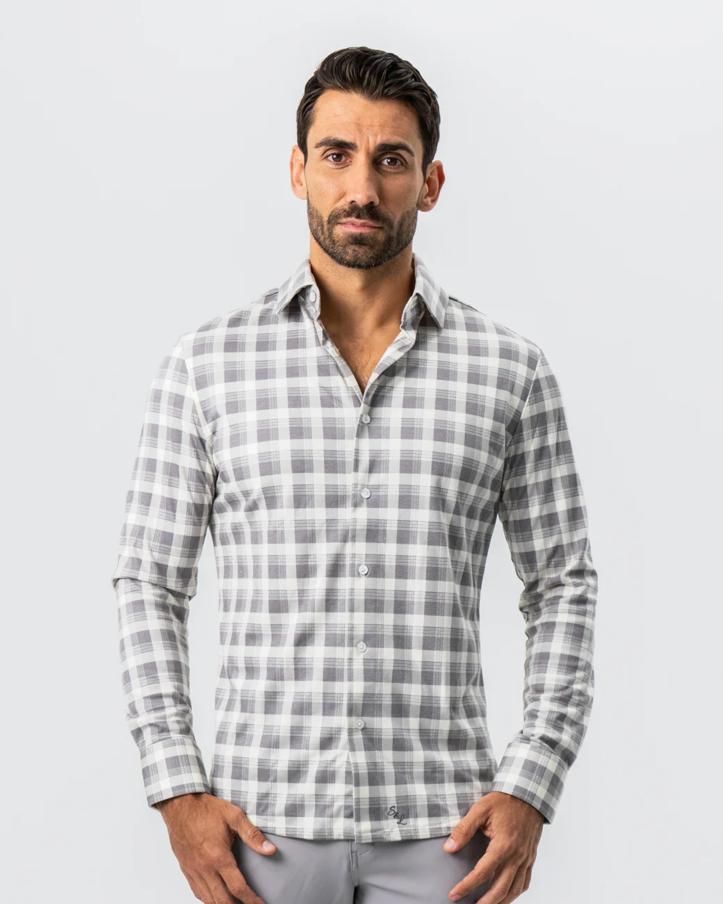 "The Holden" Grey Plaid Button Down - Image 6