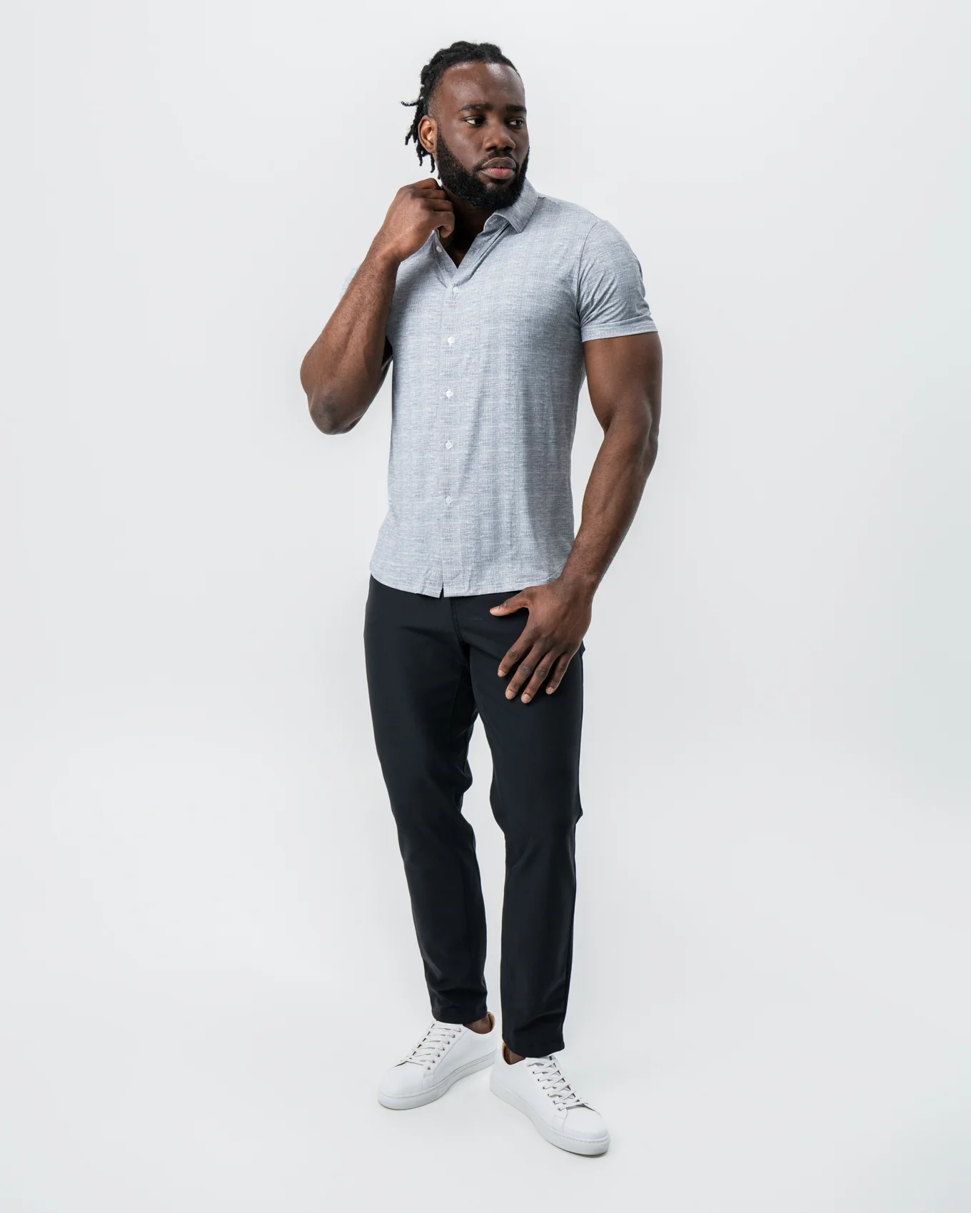 "The Jefferson" Light Grey Printed Linen - Image 7