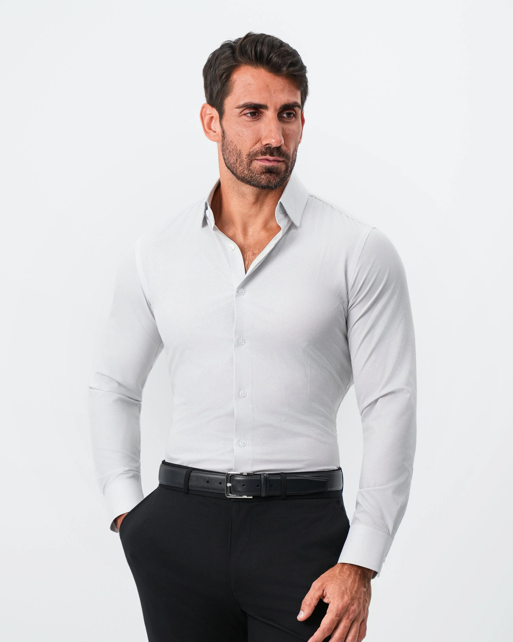 "The Johnny" Mini Grey Dot Print - Image 7