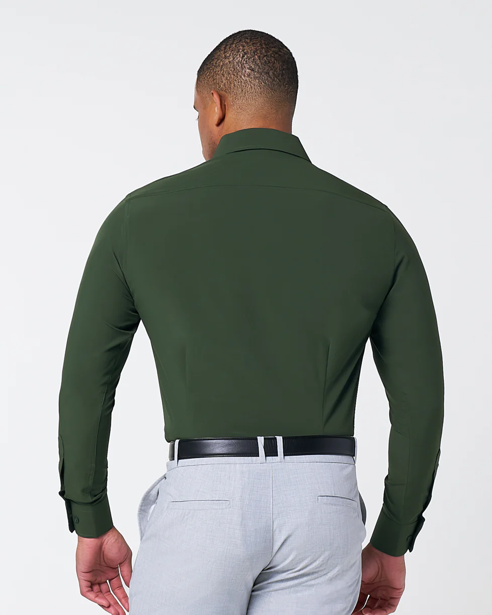 ''The Kelce" Solid Dark Olive Green - Classic Fit - Image 4