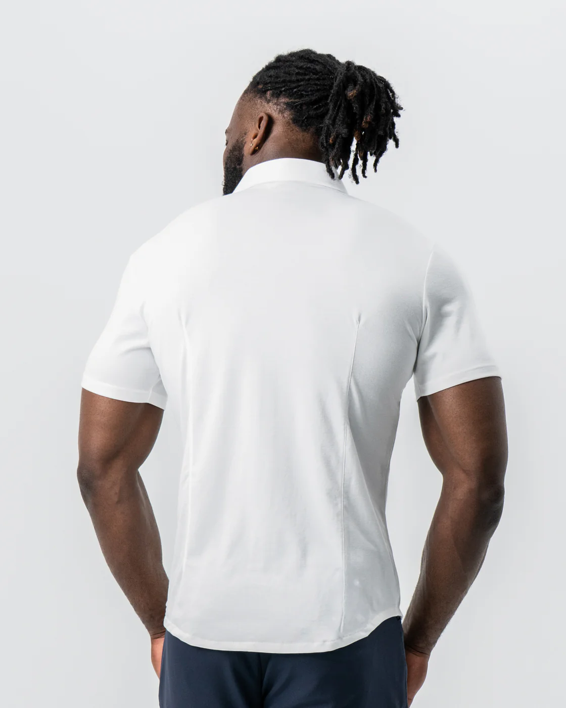 "The Kendric" White Pique Short Sleeve Button Down - Image 4