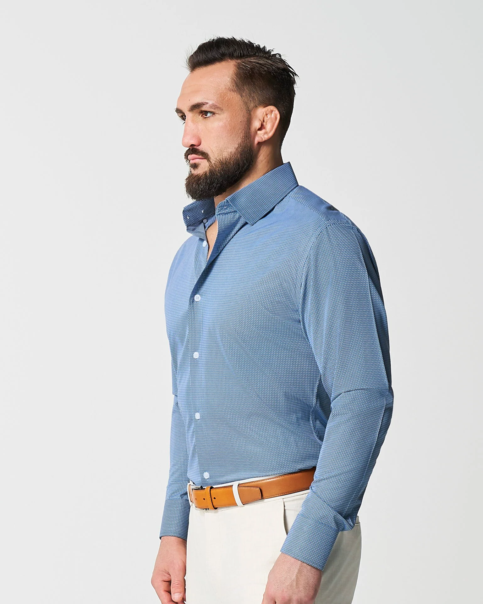 "The Lamar" Light Blue, Black & White Geo Weave - Image 5