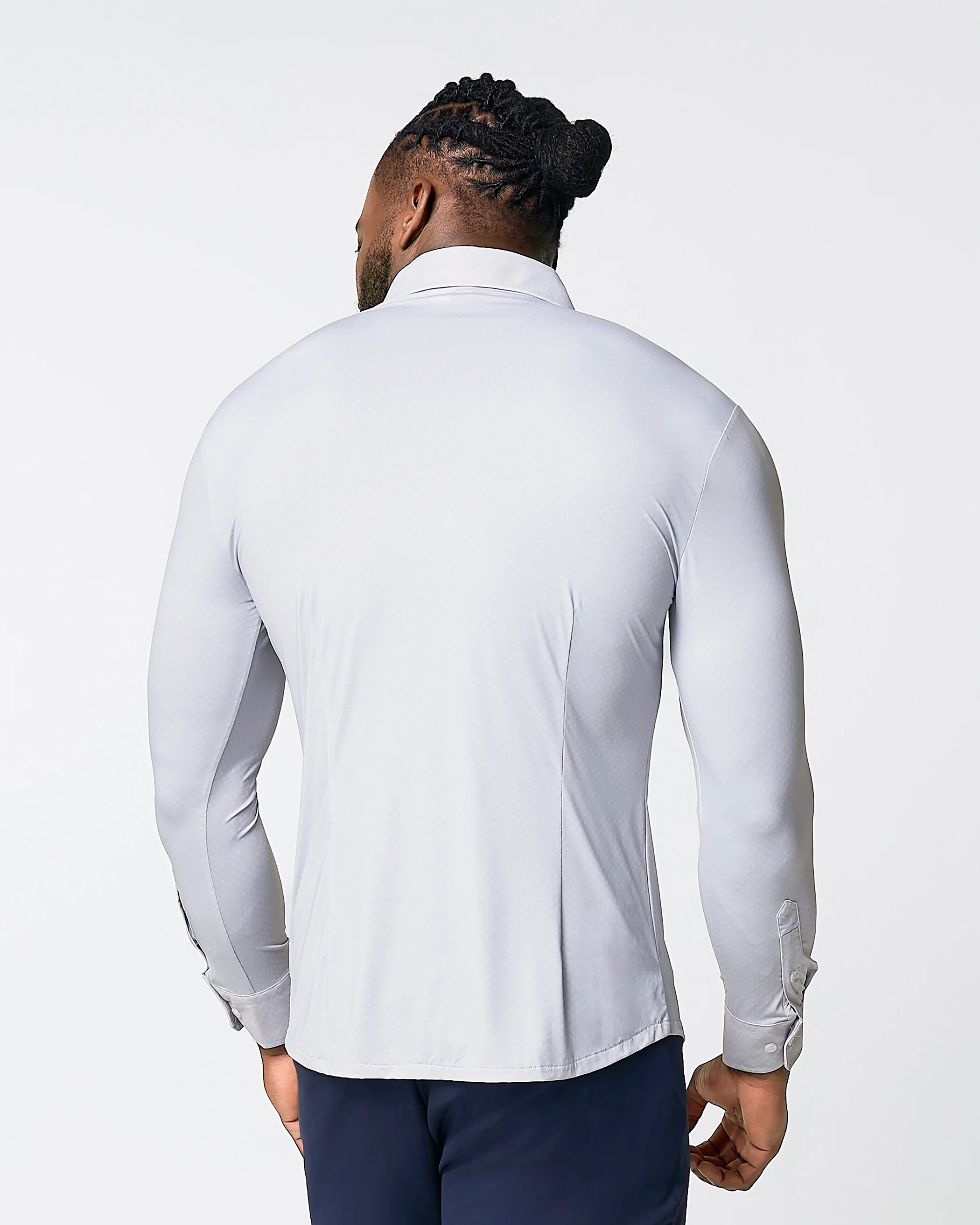 "The Larson" Sport Shirt - Grey & Big Dot - Image 4