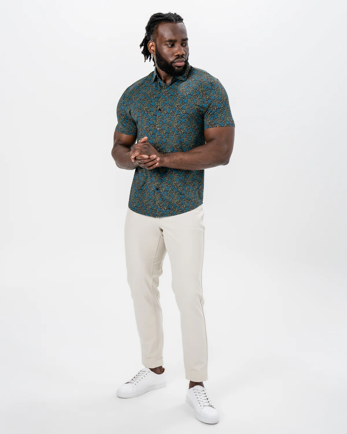 "The Lotus" Deep Brown Floral Print - Image 3