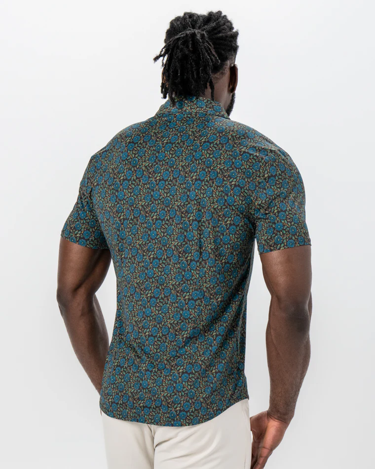 "The Lotus" Deep Brown Floral Print - Image 4
