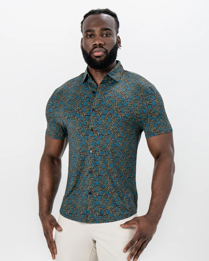 "The Lotus" Deep Brown Floral Print - Image 5