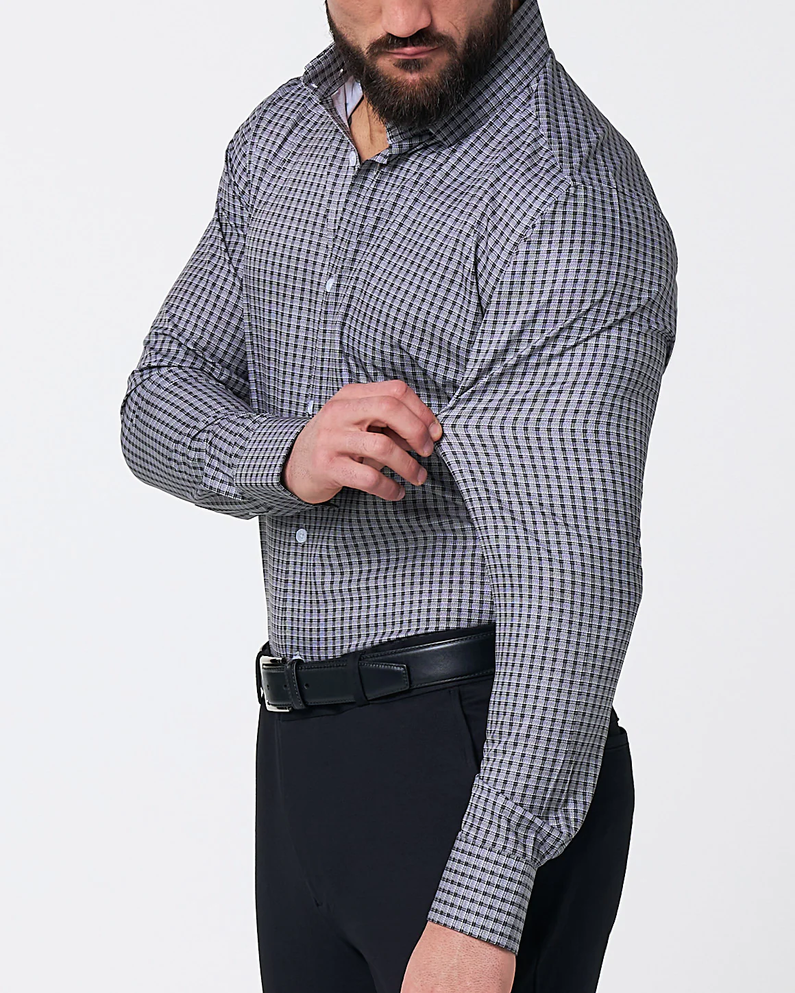 "The Mantle" White & Black Plaid - Image 2