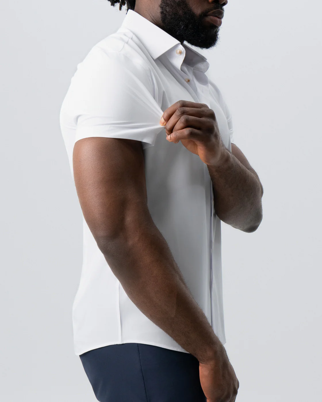 "The Marco" Solid White with Tortoise Shell Buttons - Image 2