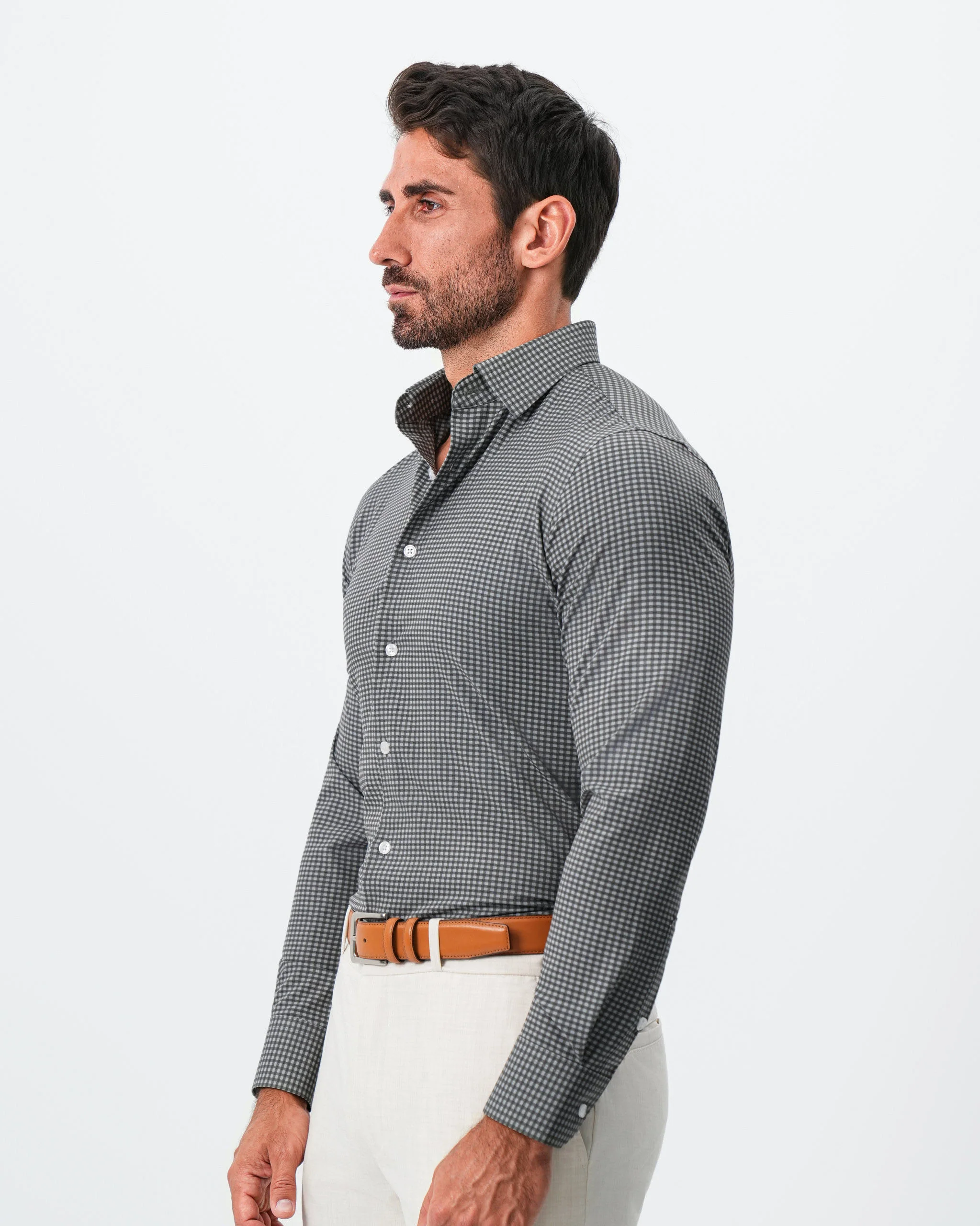"The Matty" Dark Green & Light Blue Mini Check - Image 7