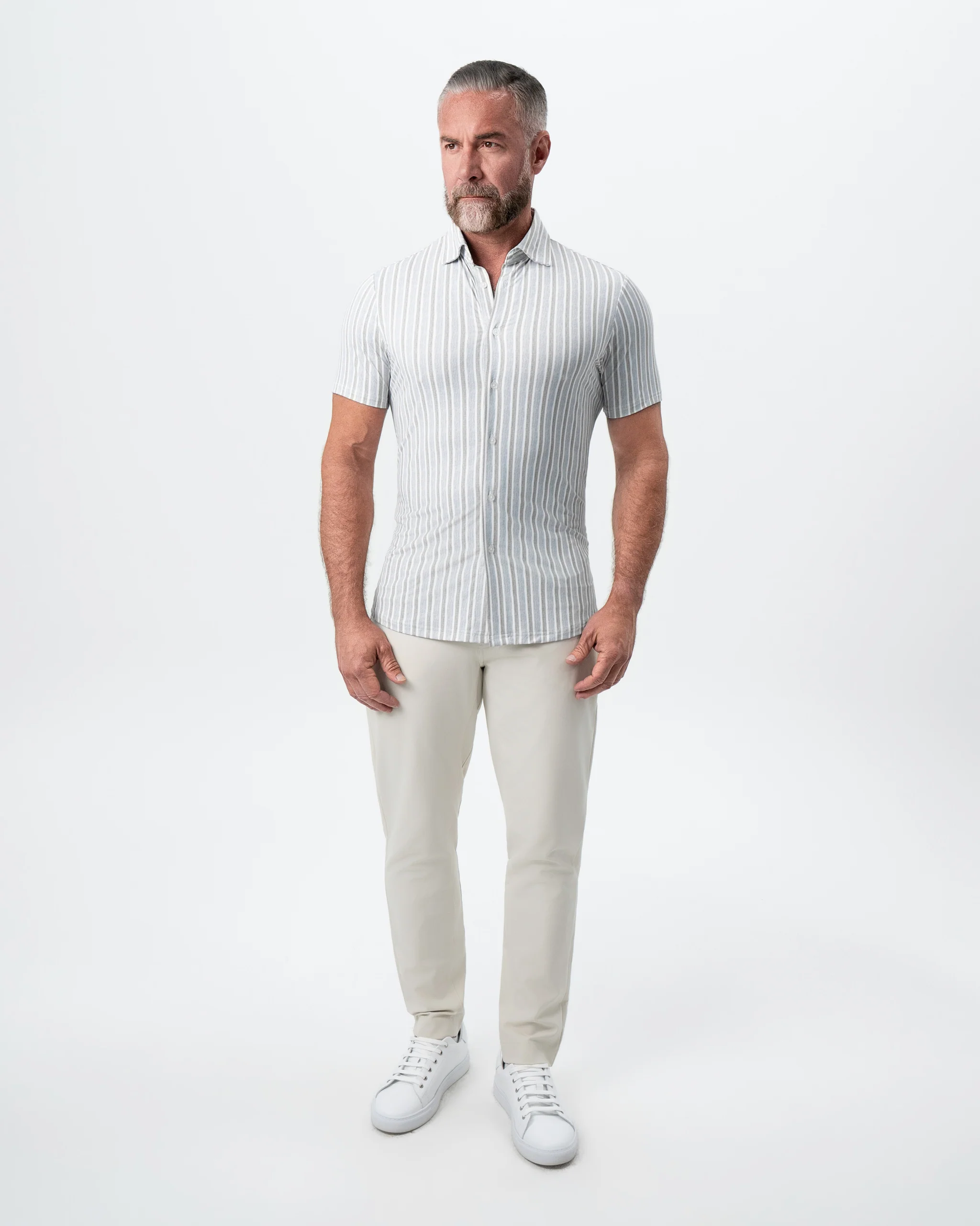"The Maui" Light Blue & Brown Stripe - Image 3
