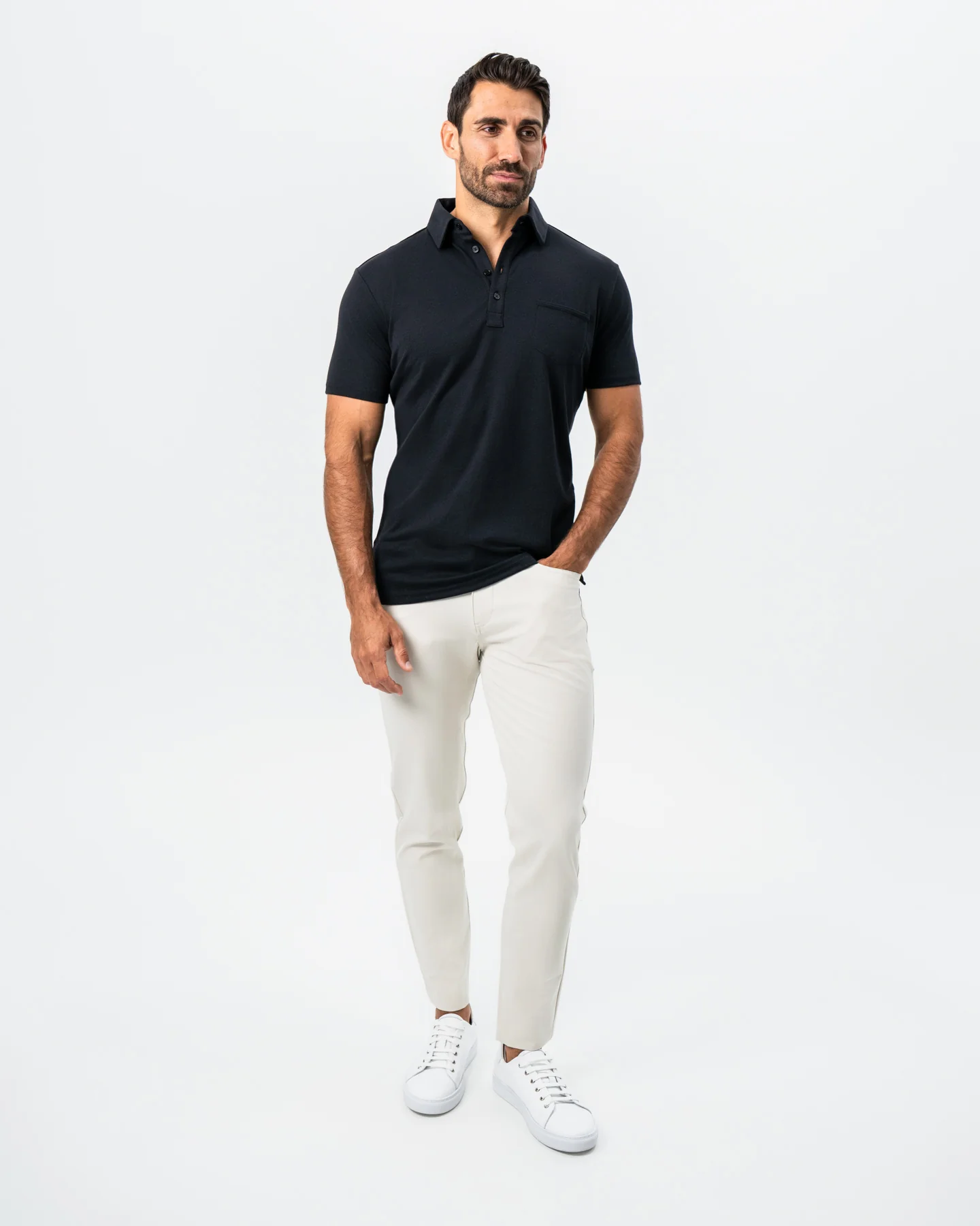 "The Mercury" Black Pique Polo - Image 2