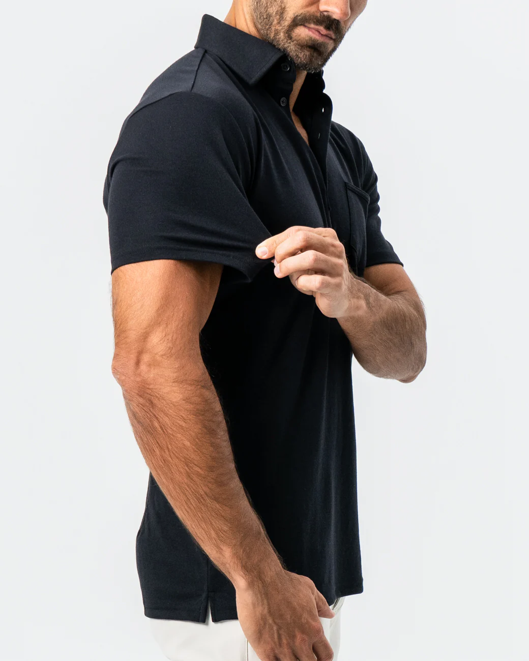 "The Mercury" Black Pique Polo - Image 3