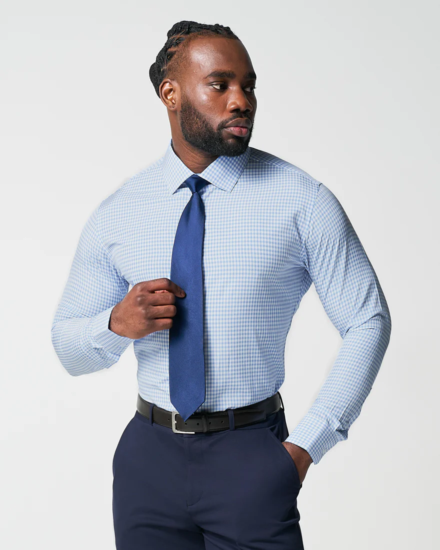 "The Mills" Light Blue Gingham - Image 5