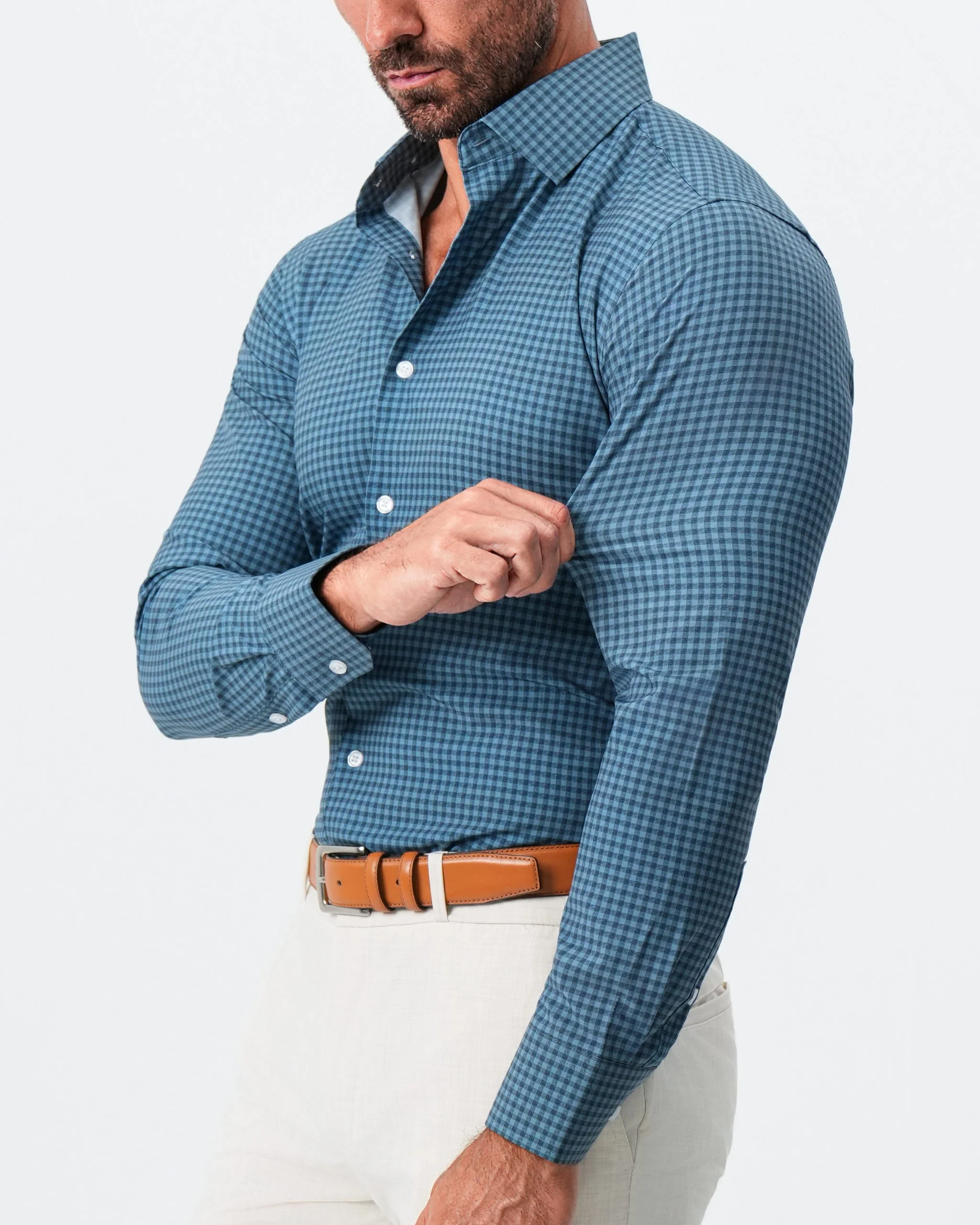 "The Montgomery" Teal & Navy Gingham - Image 2