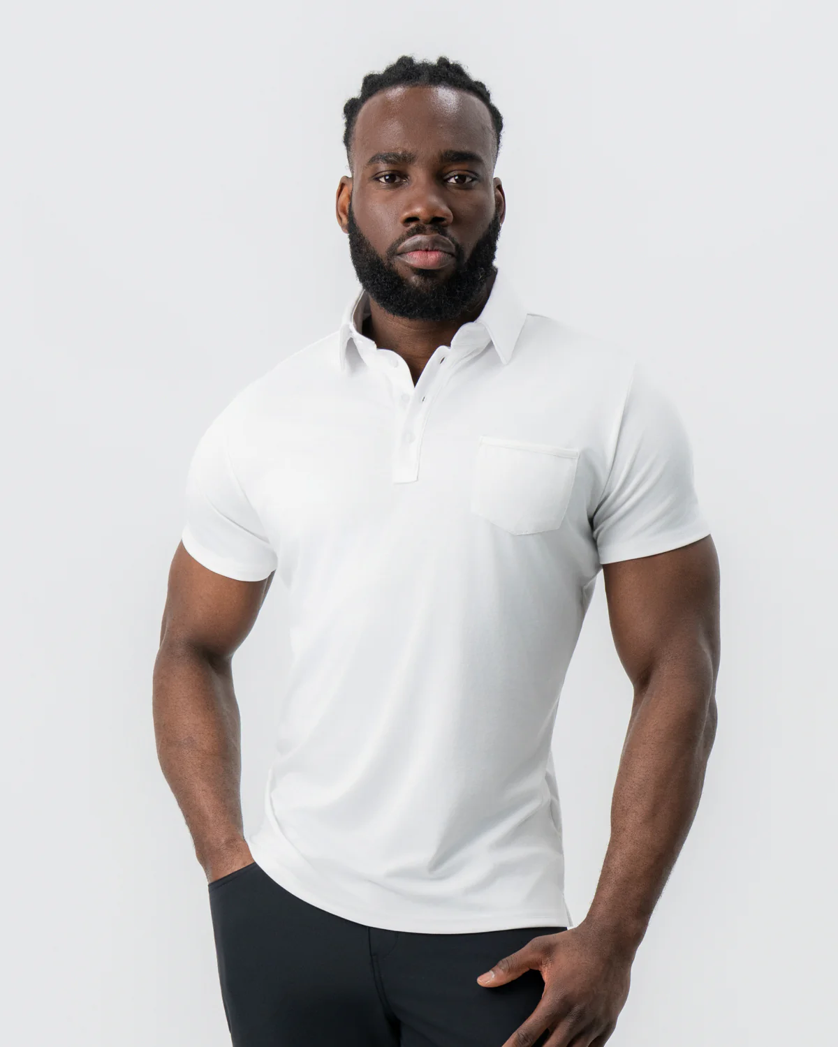 "The Noah" White Pique Polo - Image 6