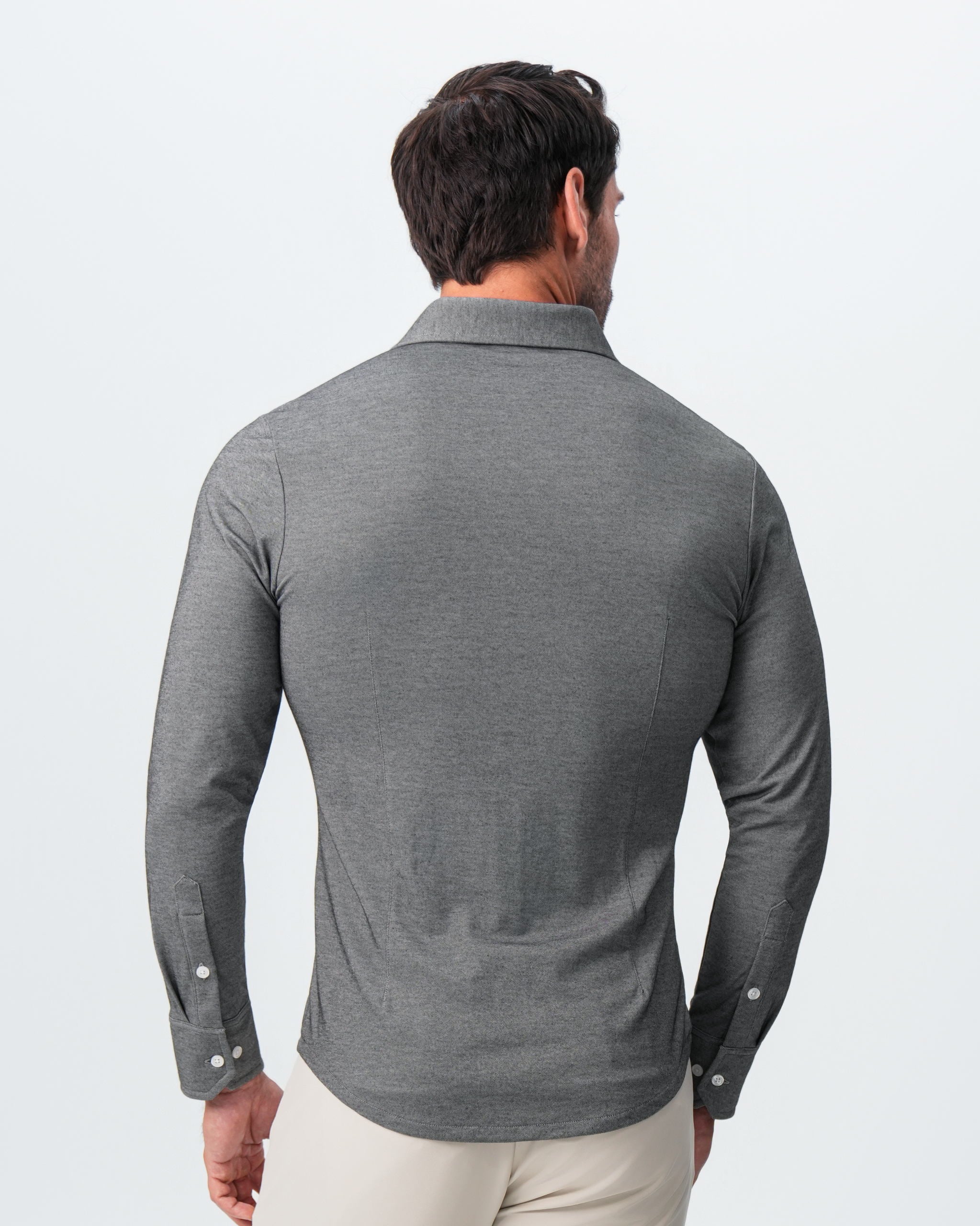 "The Oakley" Charcoal Pique Button Down - Image 7