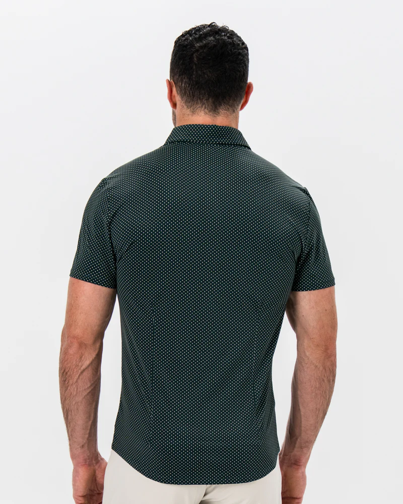 "The Palm" Green with White Mini Dot Print - Image 3
