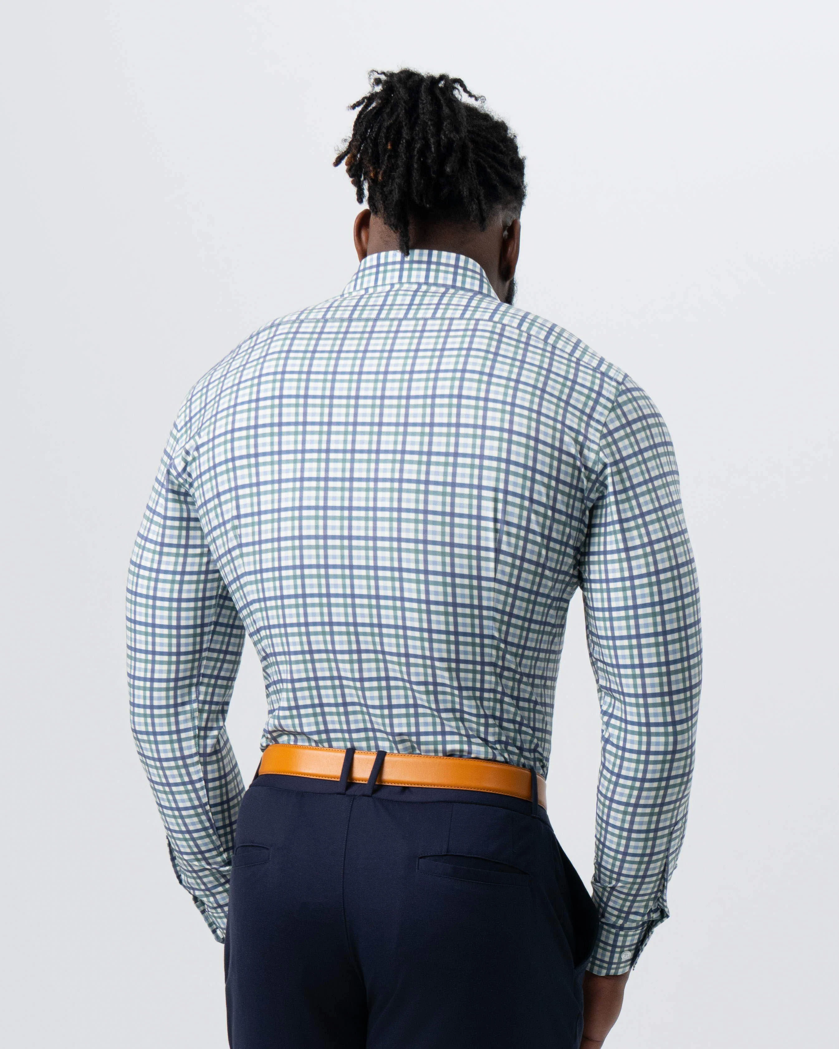 "The Parker" Navy, Light Blue and Pine Green Gingham - Image 6