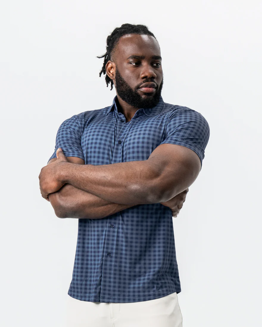 "The Petoskey" Navy & Blue Big Gingham - Image 5