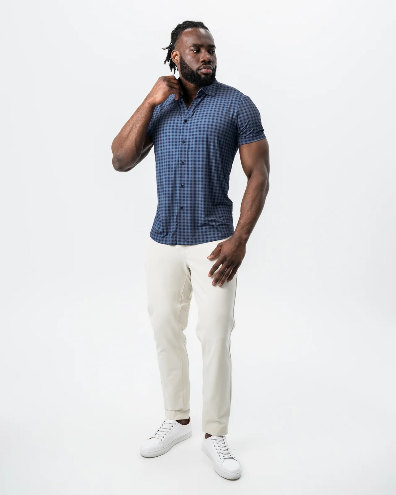 "The Petoskey" Navy & Blue Big Gingham - Image 7