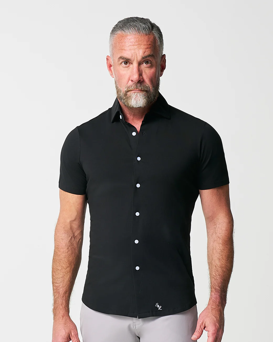 "The Roth" Black Short Sleeve Button Down - Image 2
