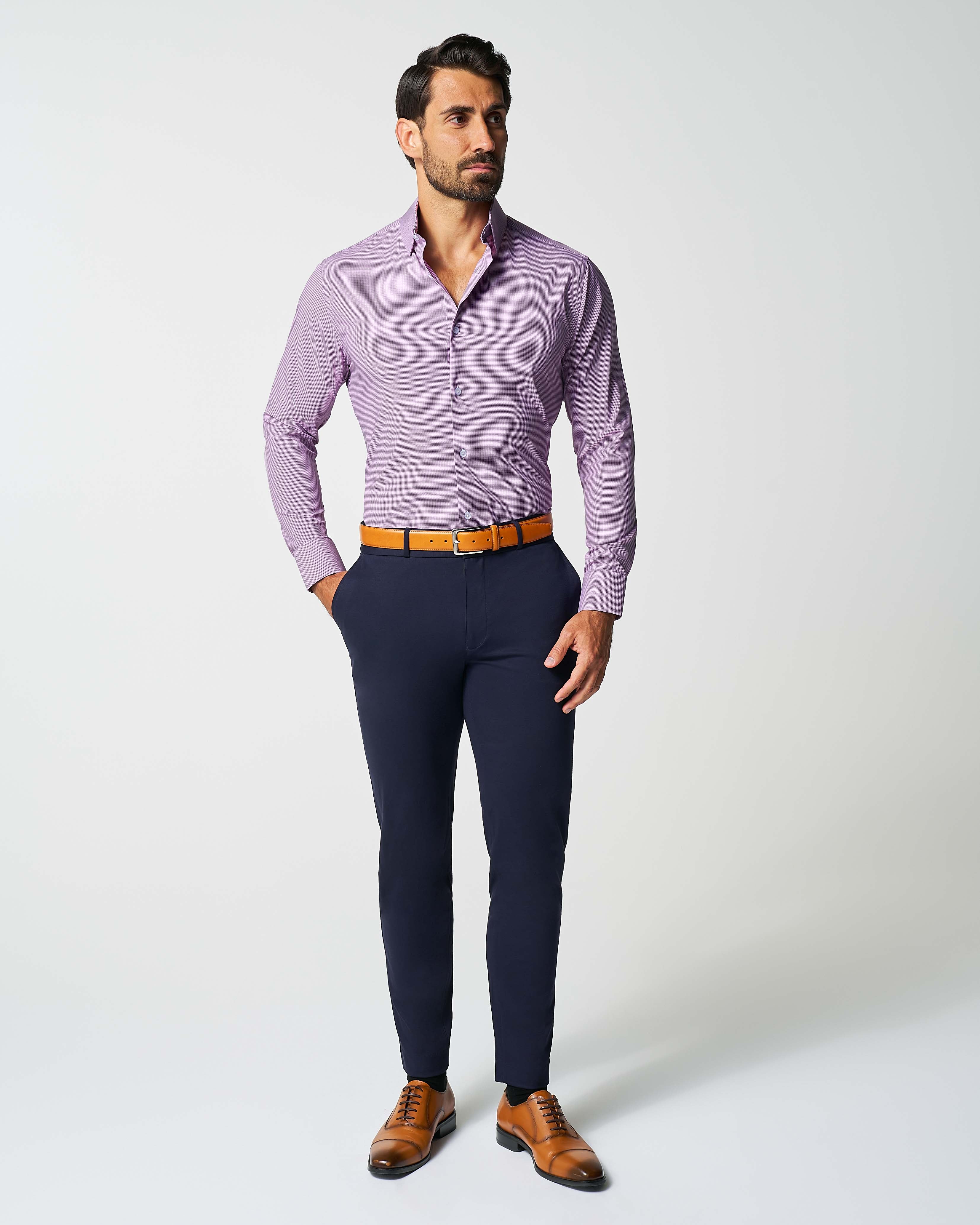 "The Ryan" Dark Purple Micro Check - Image 3
