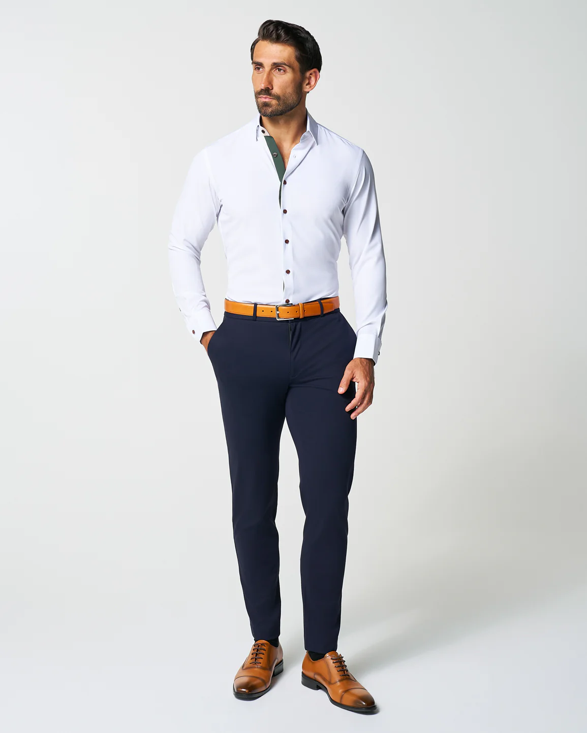 "The Smokey" Solid White With Olive Accents - Image 5
